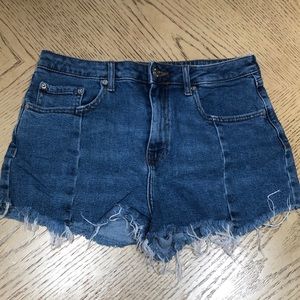 Forever 21 Mid Rise Distressed Jean Shorts